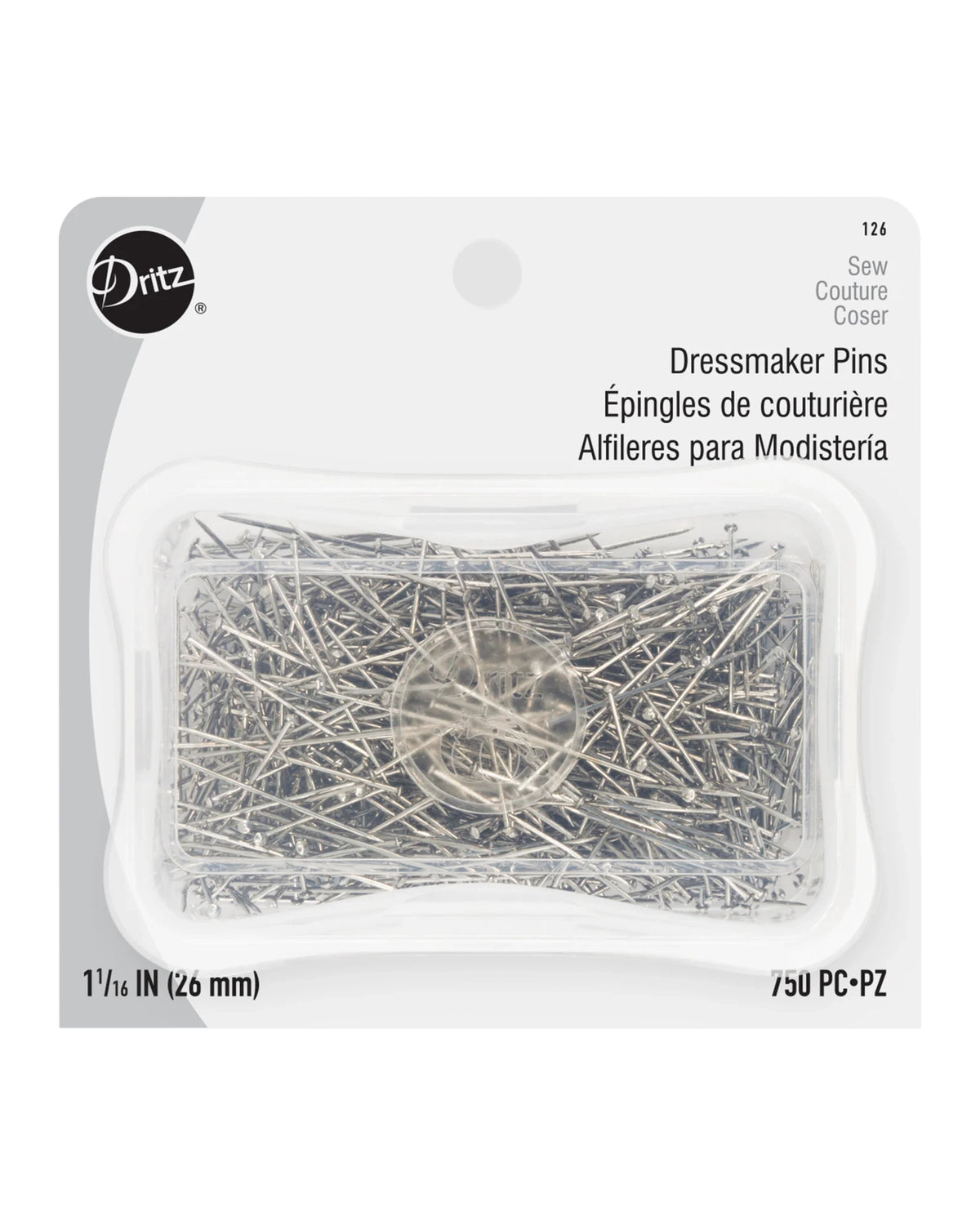 1-1/16" Dressmaker Pins - Nickel 750pc