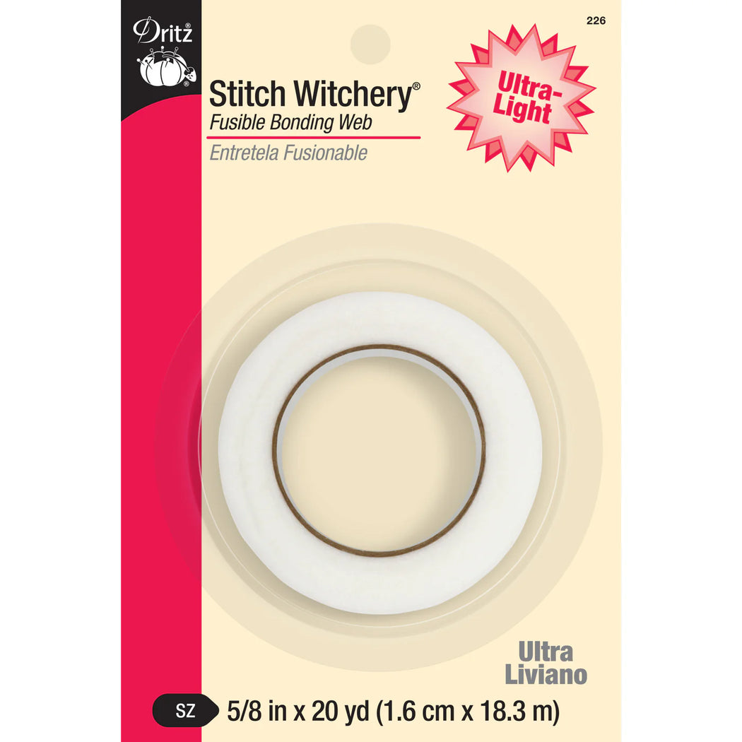 5/8" Stitch Witchery Fusible Bonding Web, Ultra-Light Weight - White 20 yd