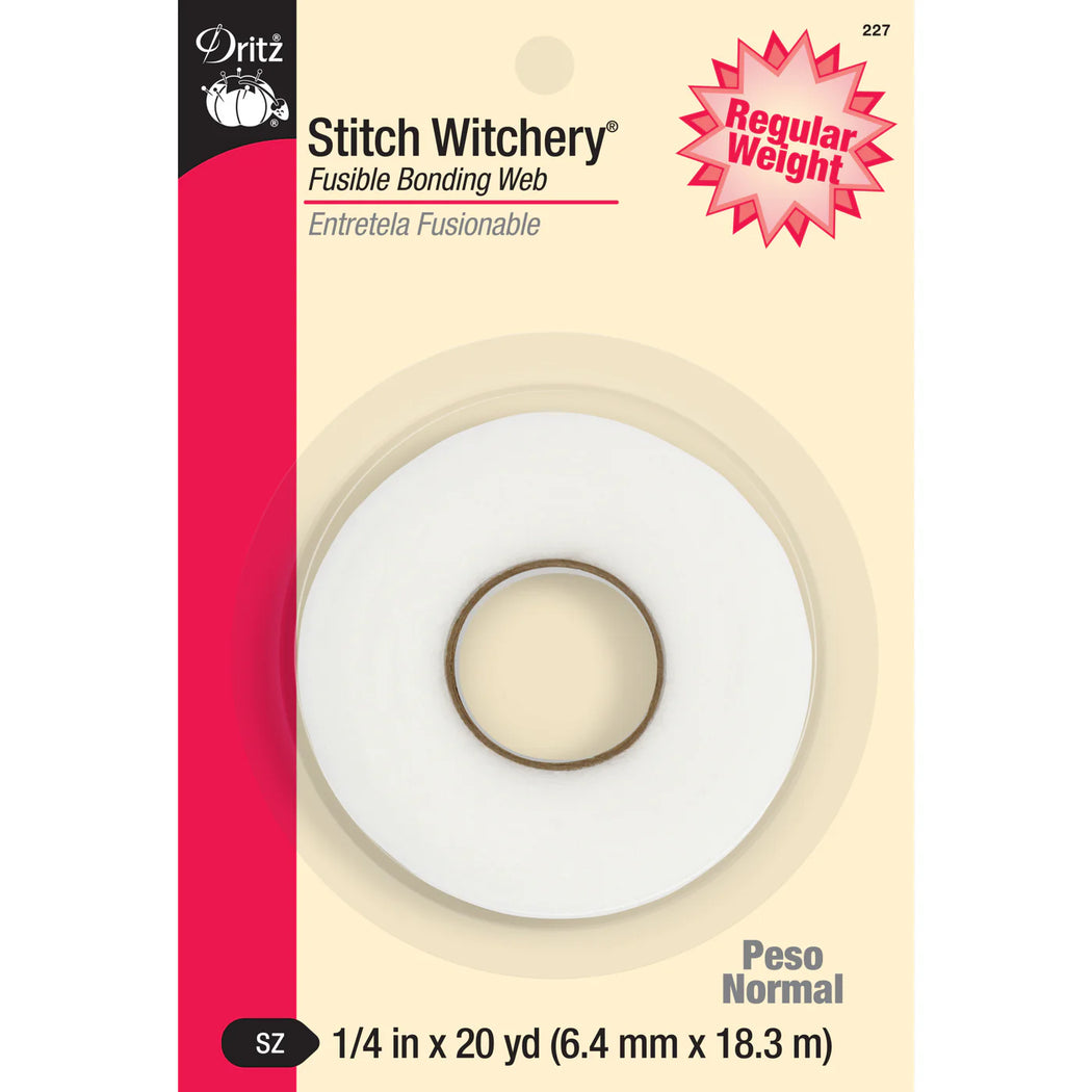 1/4" Stitch Witchery Fusible Bonding Web, Regular Weight - White 20yd