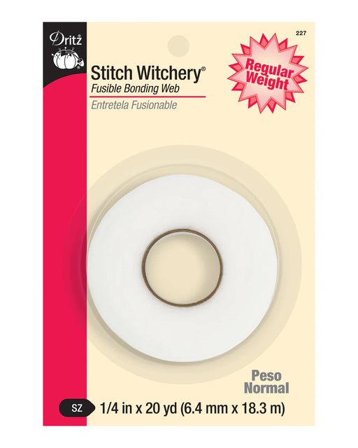 1/4" Stitch Witchery Fusible Bonding Web, Regular Weight - White 20yd