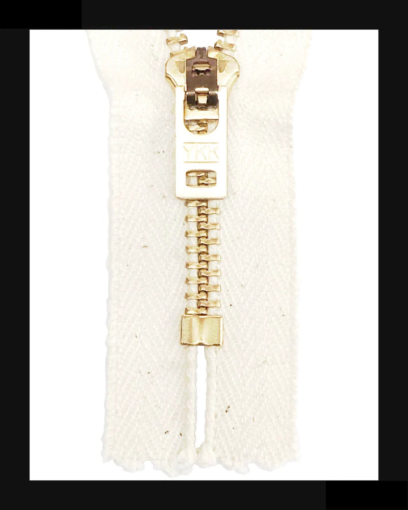 YKK #5 Jeans Dyeable Cotton Metal Zipper (4"~9") Brass