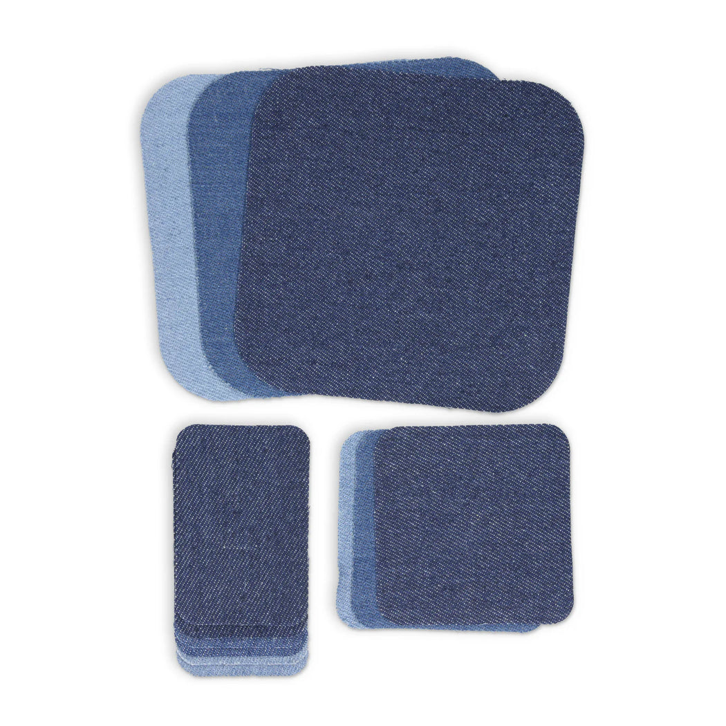 Denim Iron-On Patches - Assorted 12pc
