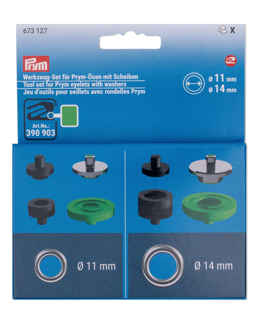Tool Set for Prym Eyelets with Washers - 11 & 14 mm, 8 pc