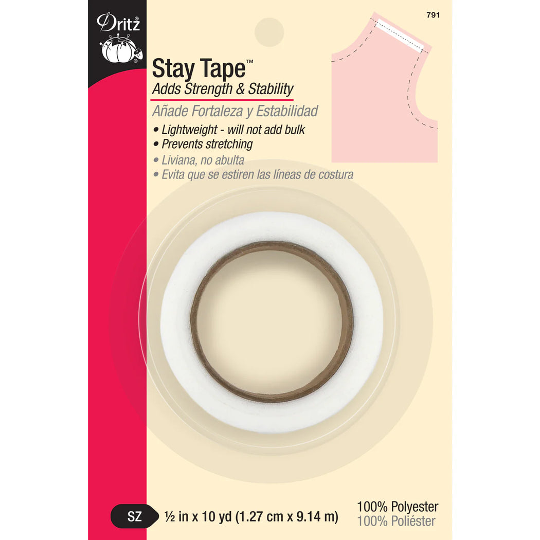 1/2" Stay Tape Lightweight - White 10yd
