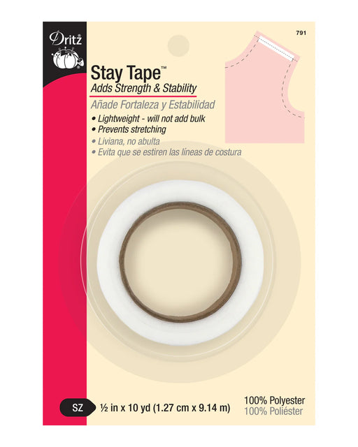 1/2" Stay Tape Lightweight - White 10yd