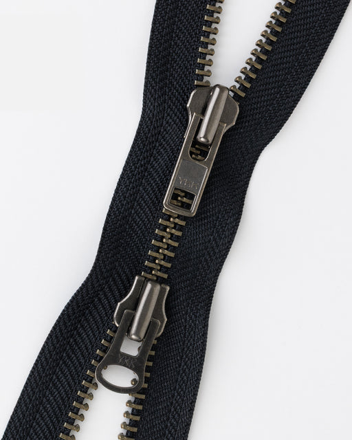 YKK #8 Two-Way Antique Nickel Metal Zipper (4"~36") Separating Bottom