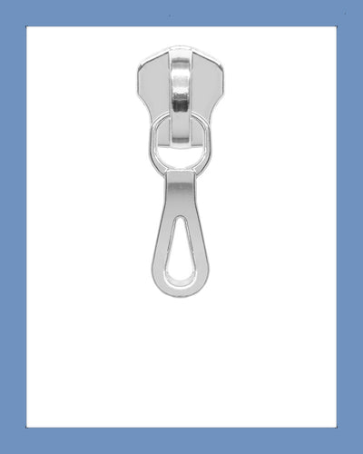 #5 Slider P0390 Silver - Zipper and Thread