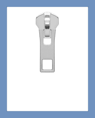 #5 Slider P0383 Silver - Zipper and Thread