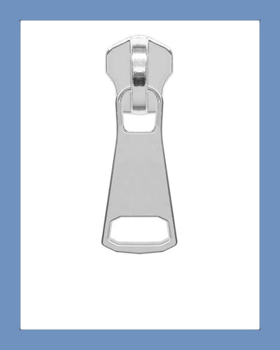 #5 Slider P0386 Silver - Zipper and Thread
