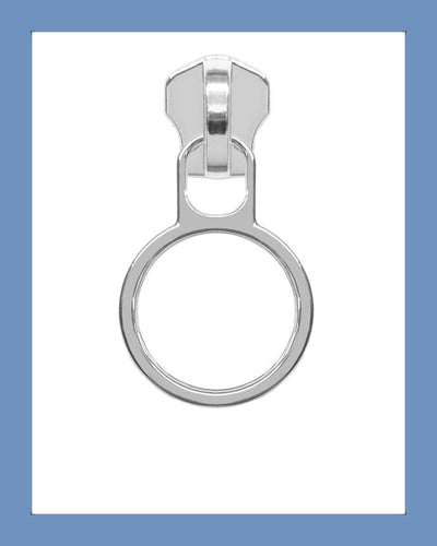 #5 Slider PUB132 Silver - Zipper and Thread