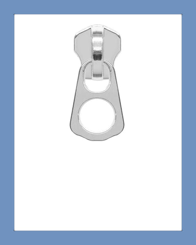 #5 Slider P0377 Silver - Zipper and Thread
