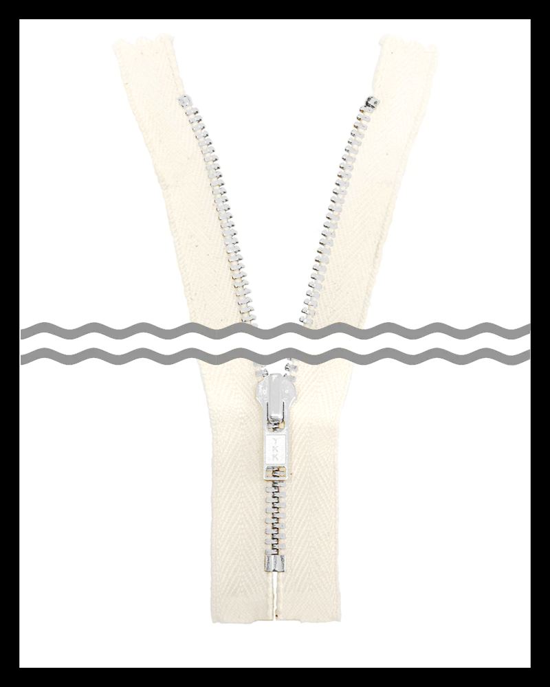 #3 Closed Dyeable Cotton Nickel (4"~28") - Zipper and Thread