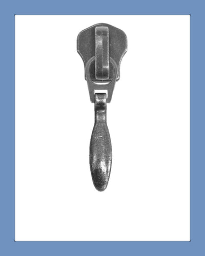 #3 Slider DA2DR Ant. Silver - Zipper and Thread