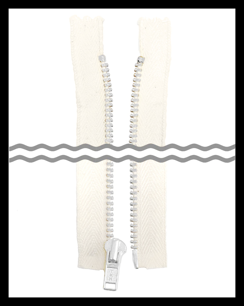 #3 Separating Dyeable Cotton Nickel (4"~30") - Zipper and Thread