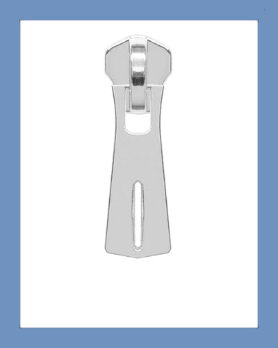 #5 Slider P0400 Silver - Zipper and Thread