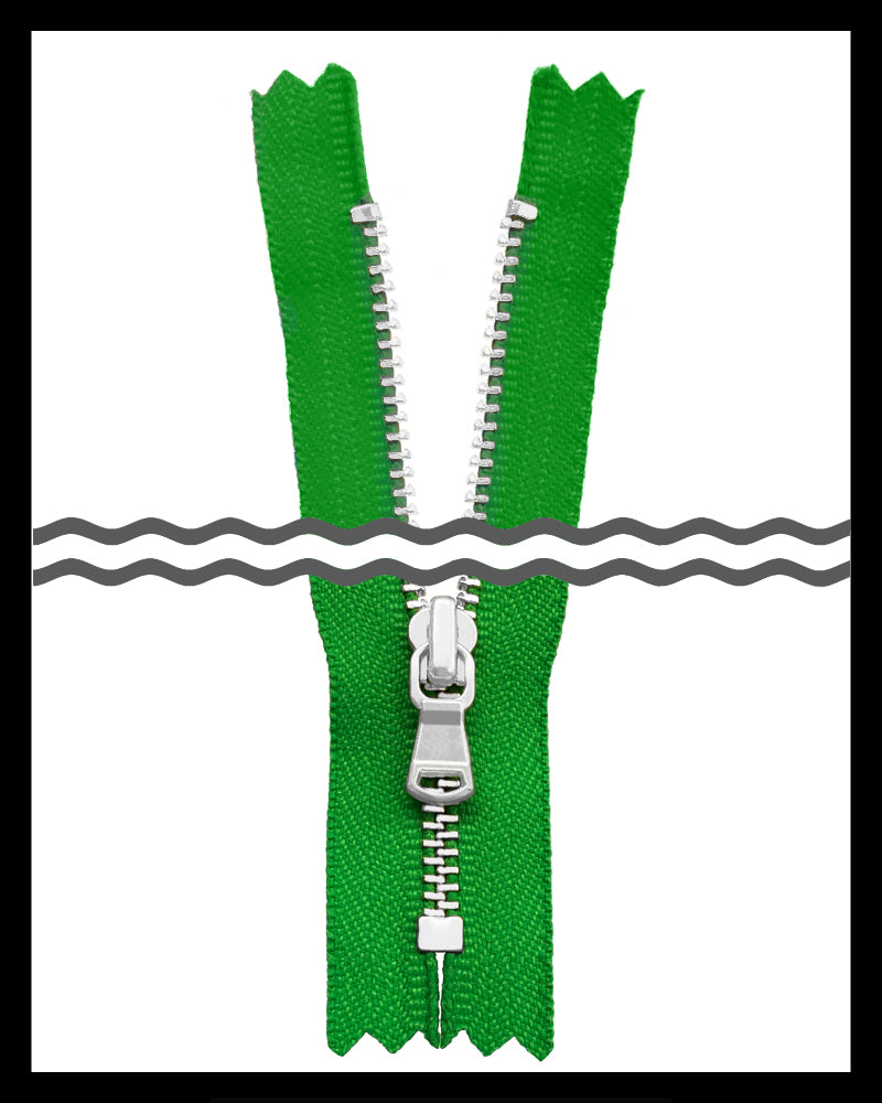 #3 Closed / Shiny-Silver (4"~9") - Zipper and Thread