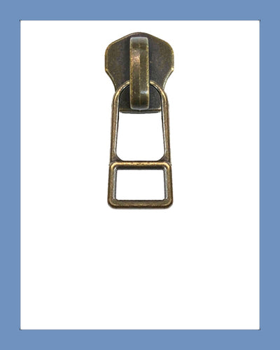 #5 Slider DADHR Ant. Brass - Zipper and Thread