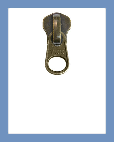 #5 Slider DFW Ant. Brass - Zipper and Thread