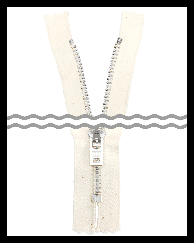 #5 Jeans Dyeable Cotton (4"~9") Nickel - Zipper and Thread