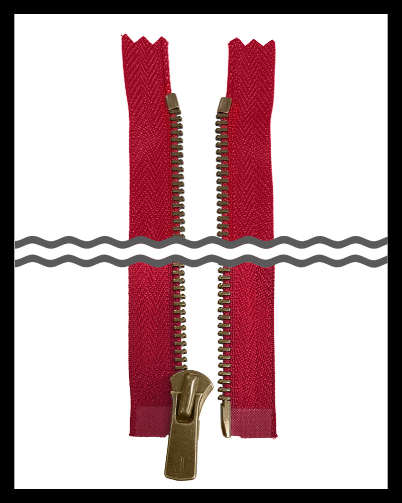 Information related to zippers, thread, and sewing.
