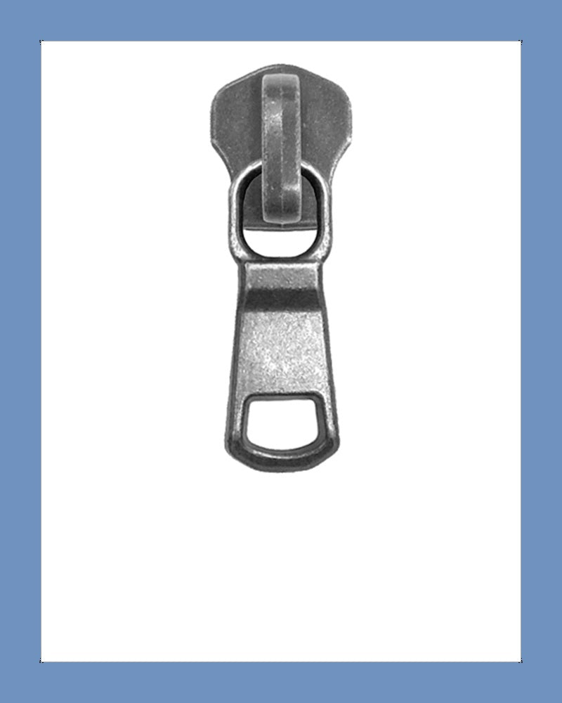 #5 Slider YKN Ant. Silver - Zipper and Thread