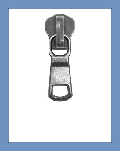 #5 Slider YKN Ant. Silver - Zipper and Thread