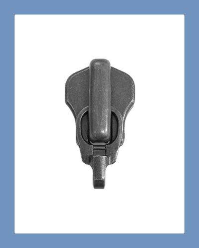 #8 Slider CA2 Ant. Silver - Zipper and Thread