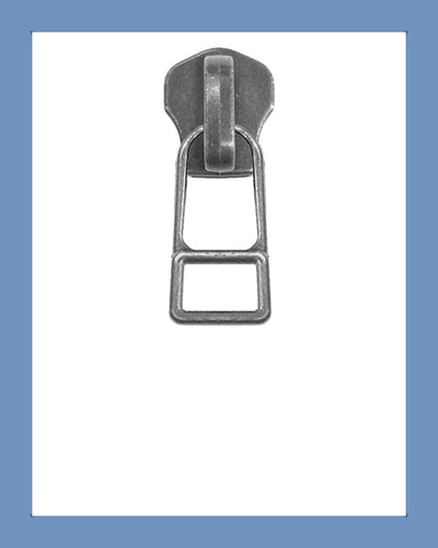 #8 Slider DADHR Ant. Silver - Zipper and Thread