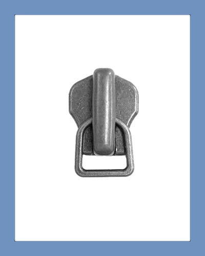#8 Slider NTR Ant. Silver - Zipper and Thread