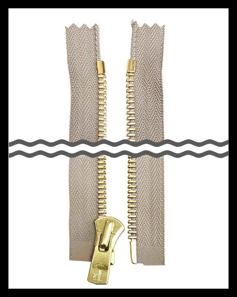 #8 Separating / Golden-Brass (4"~36") - Zipper and Thread
