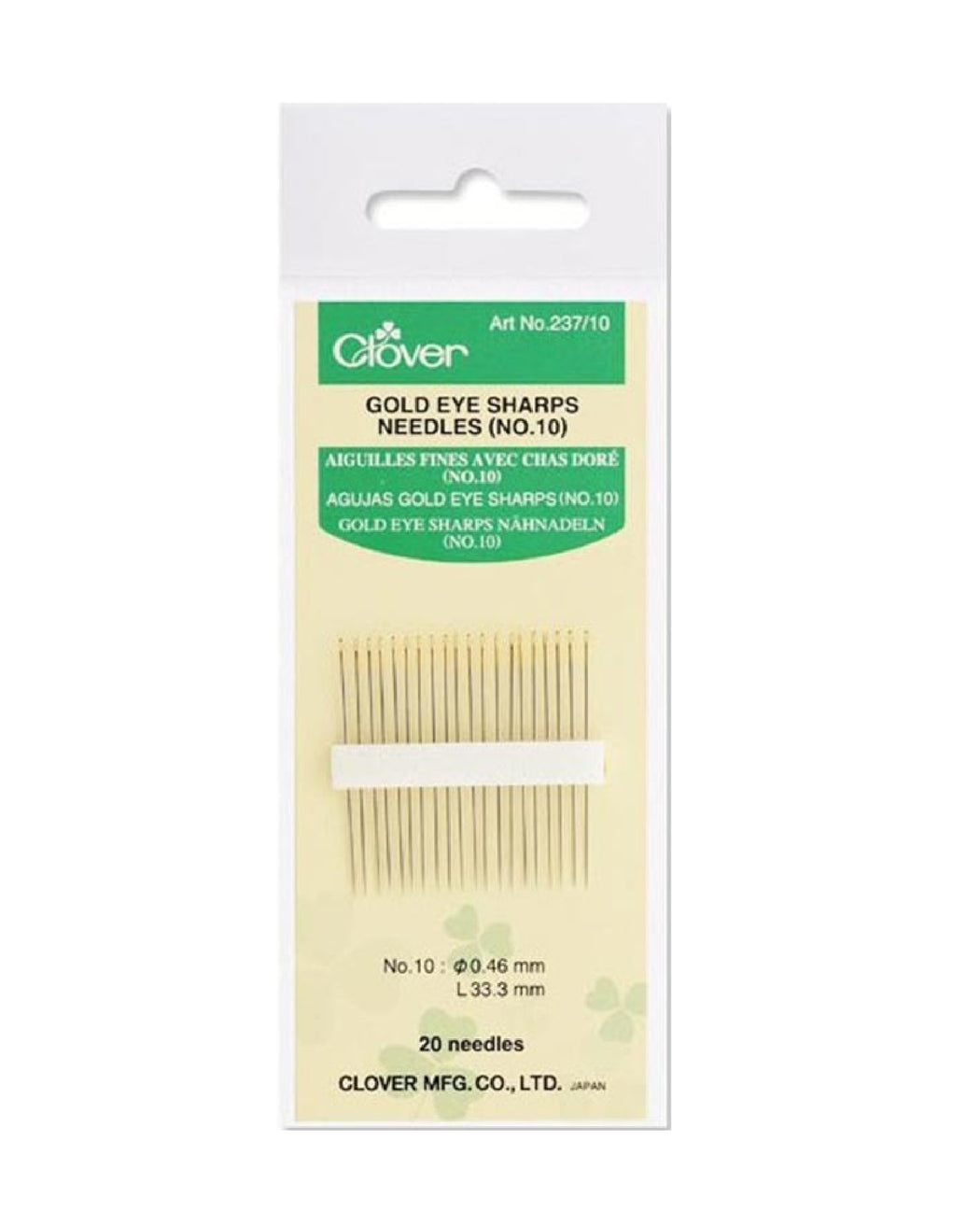 Gold Eye Sharps Needles #10 - Zipper and Thread