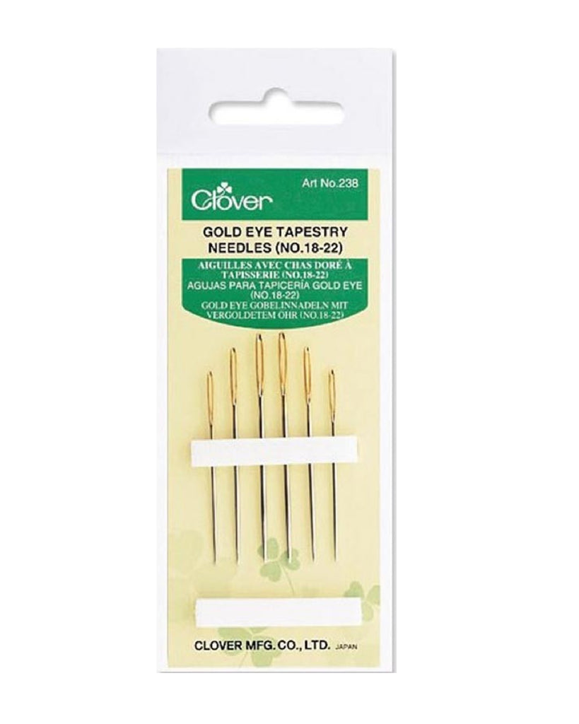 Clover Gold Eye Tapestry Needles Size 18-22