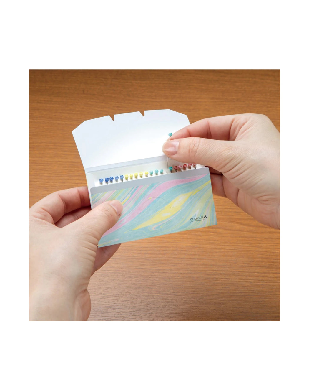 Marbled Glass Head Pins - Zipper and Thread