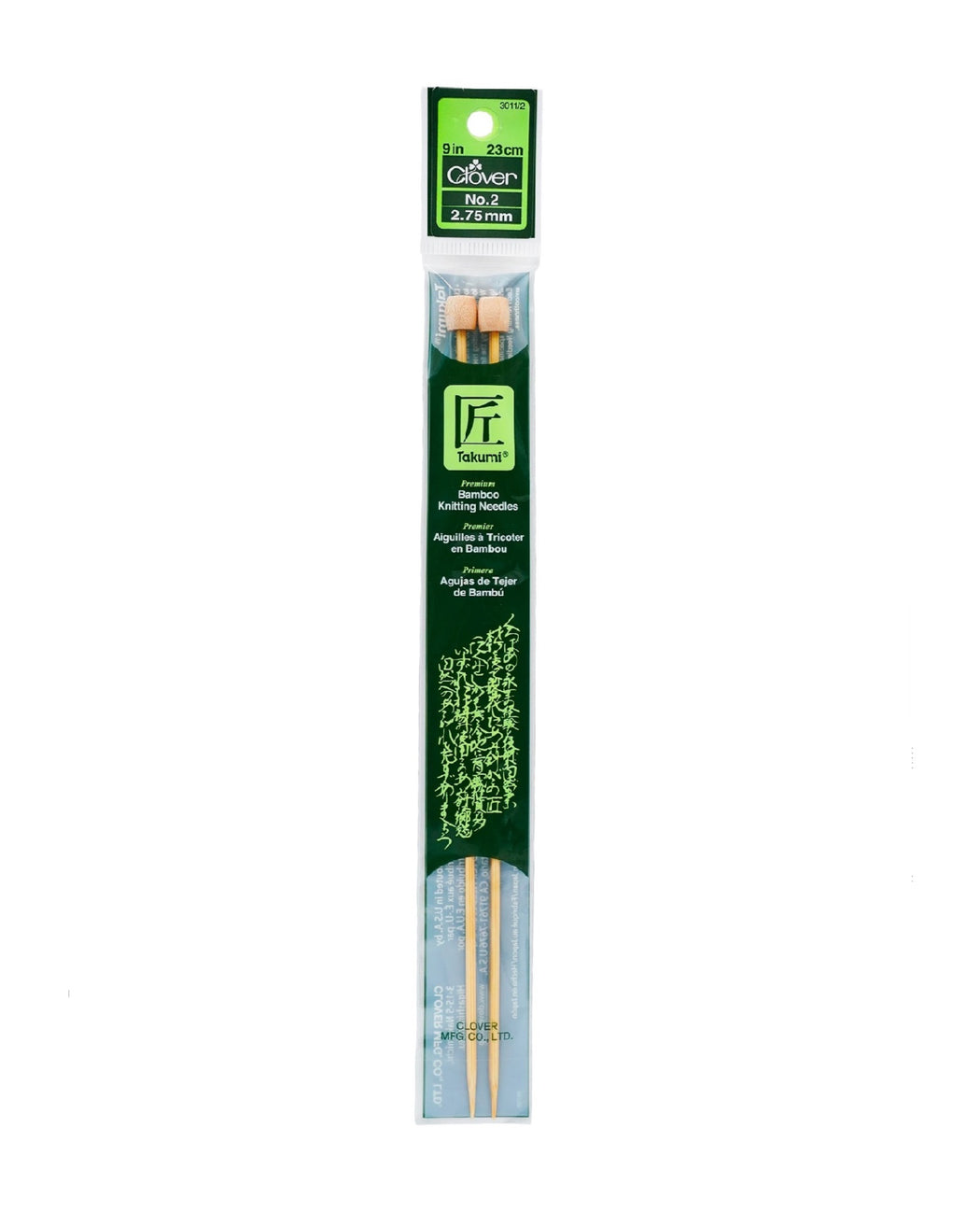 Takumi Bamboo Knit Needle 9" - Zipper and Thread