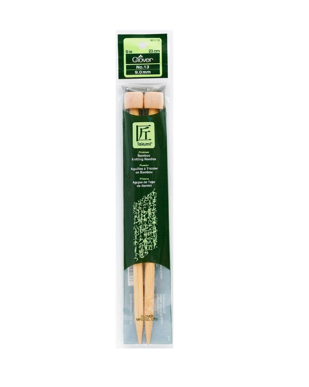 Takumi Bamboo Knit Needle 9" - Zipper and Thread