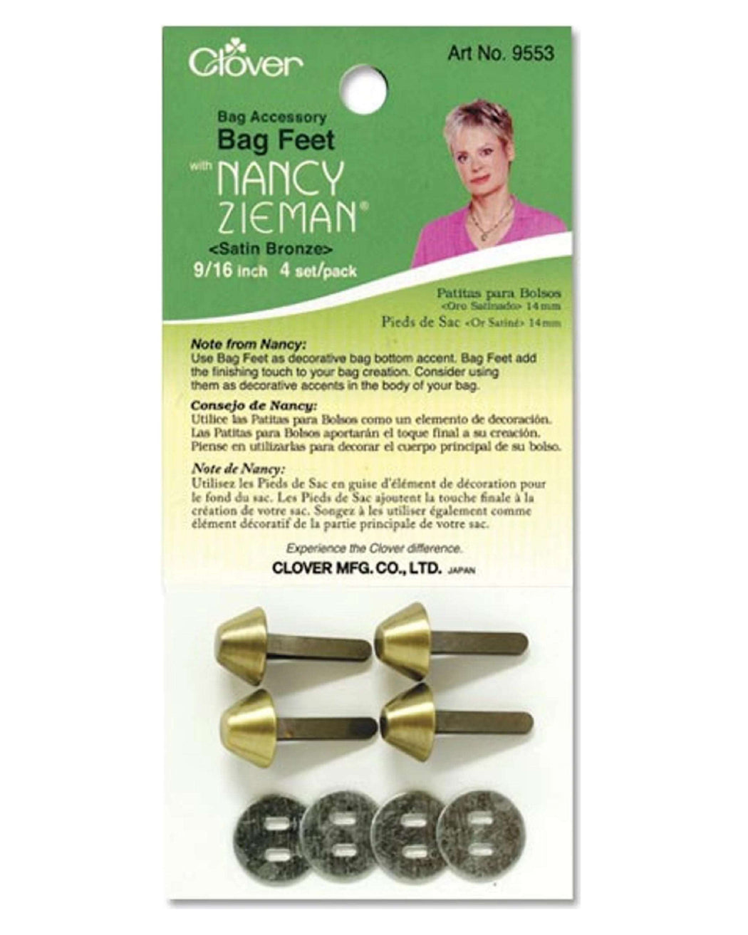 Bag Feet Satin Bronze - Zipper and Thread