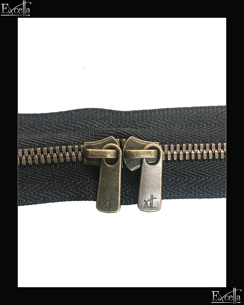 #3 Head-to-Head / Antique-Brass (4"~34") - Zipper and Thread
