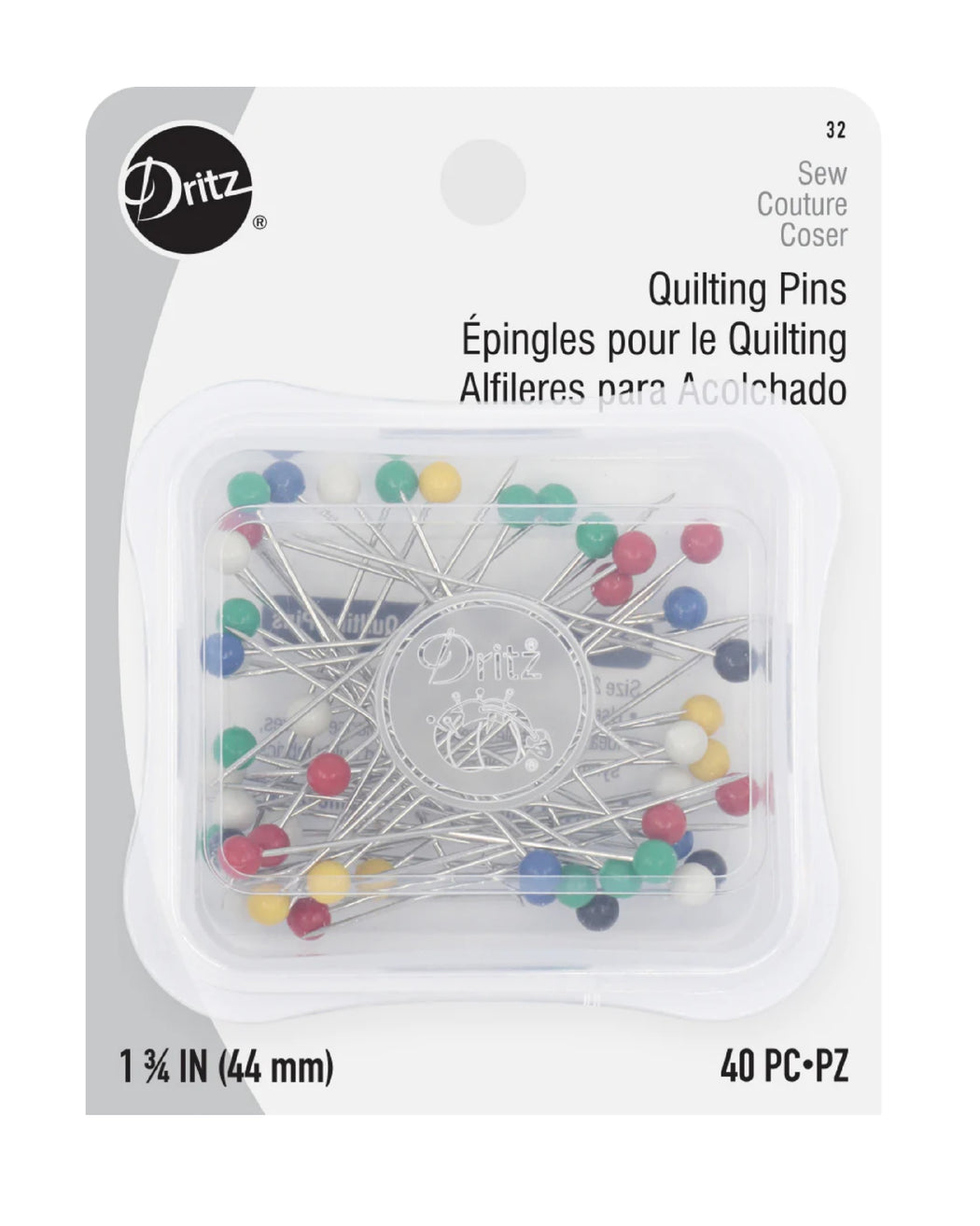 1-3/4" QUILTING PINS - Zipper and Thread