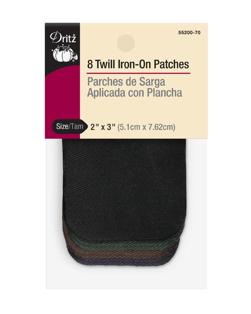 Twill Iron-On Patches. 2"X3" - Zipper and Thread