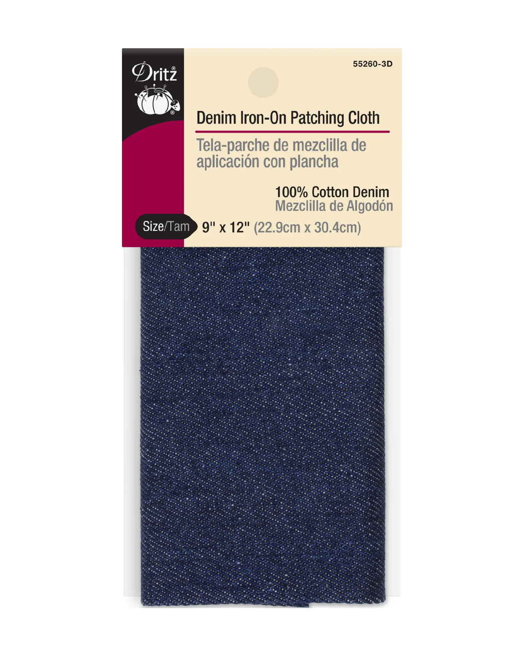 Denim Iron-On Patches, 9"X12" - Zipper and Thread