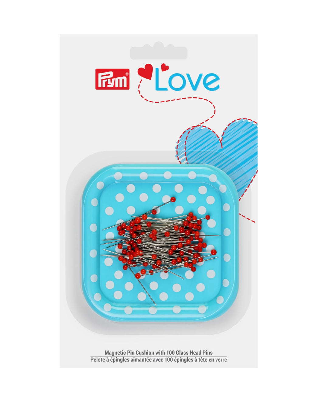 MAGNETIC PIN CUSHION/GLASS HEAD PINS - Zipper and Thread