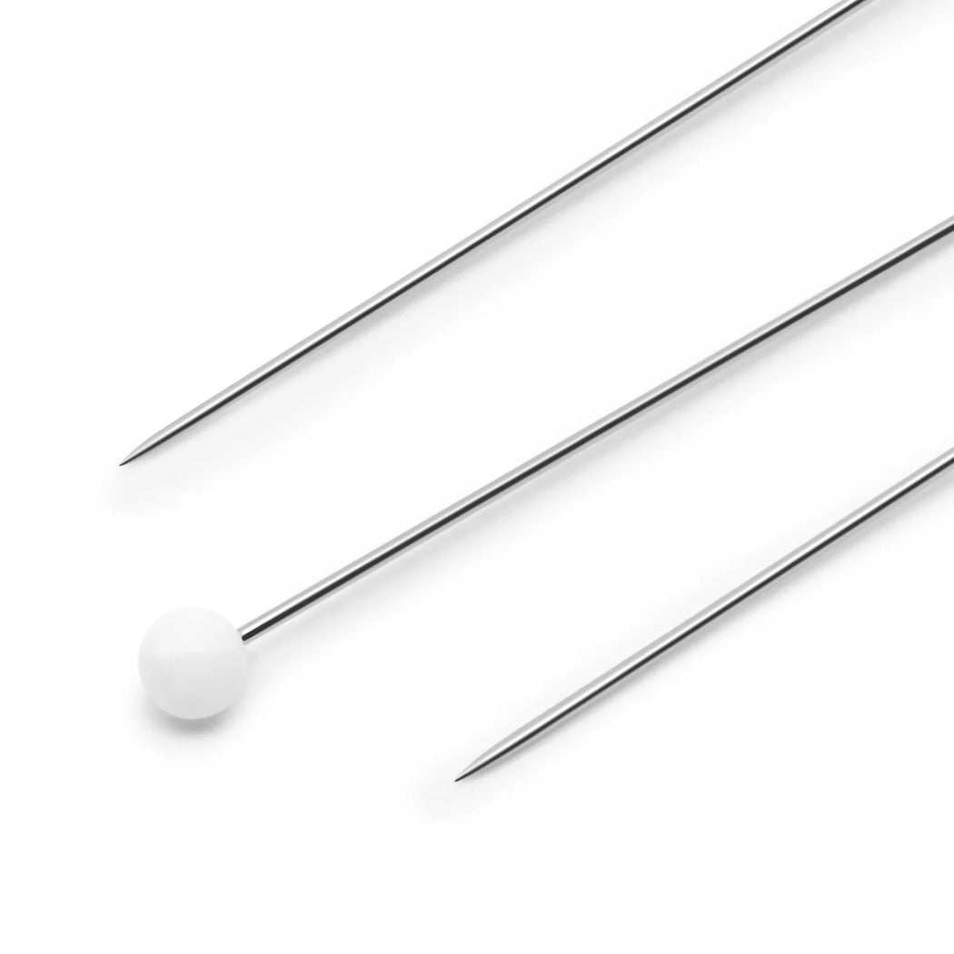 Extra-Fine Glasshead Pins, WHITE - Zipper and Thread
