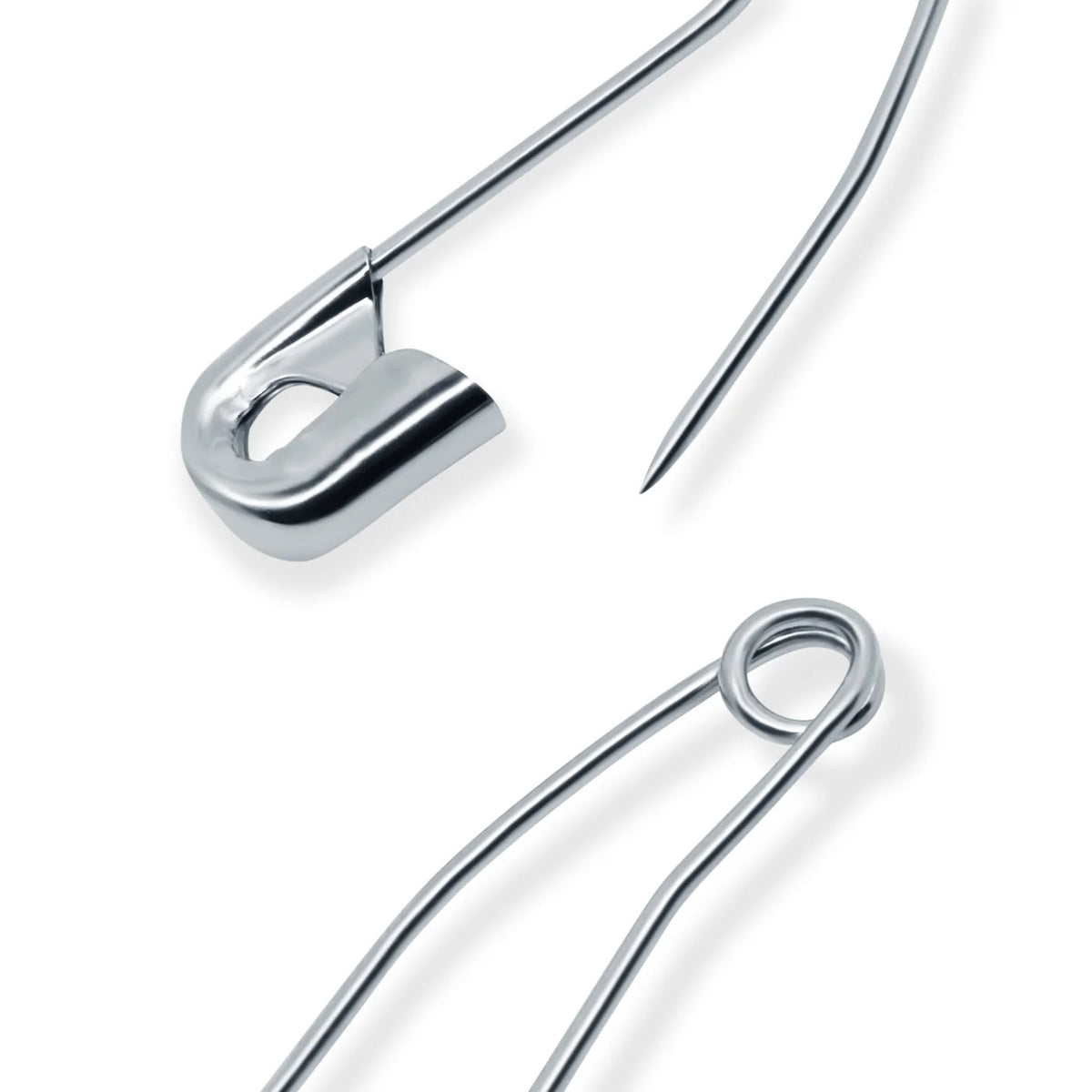 Curved Safety Pins, 1-1/16", NICKEL - Zipper and Thread