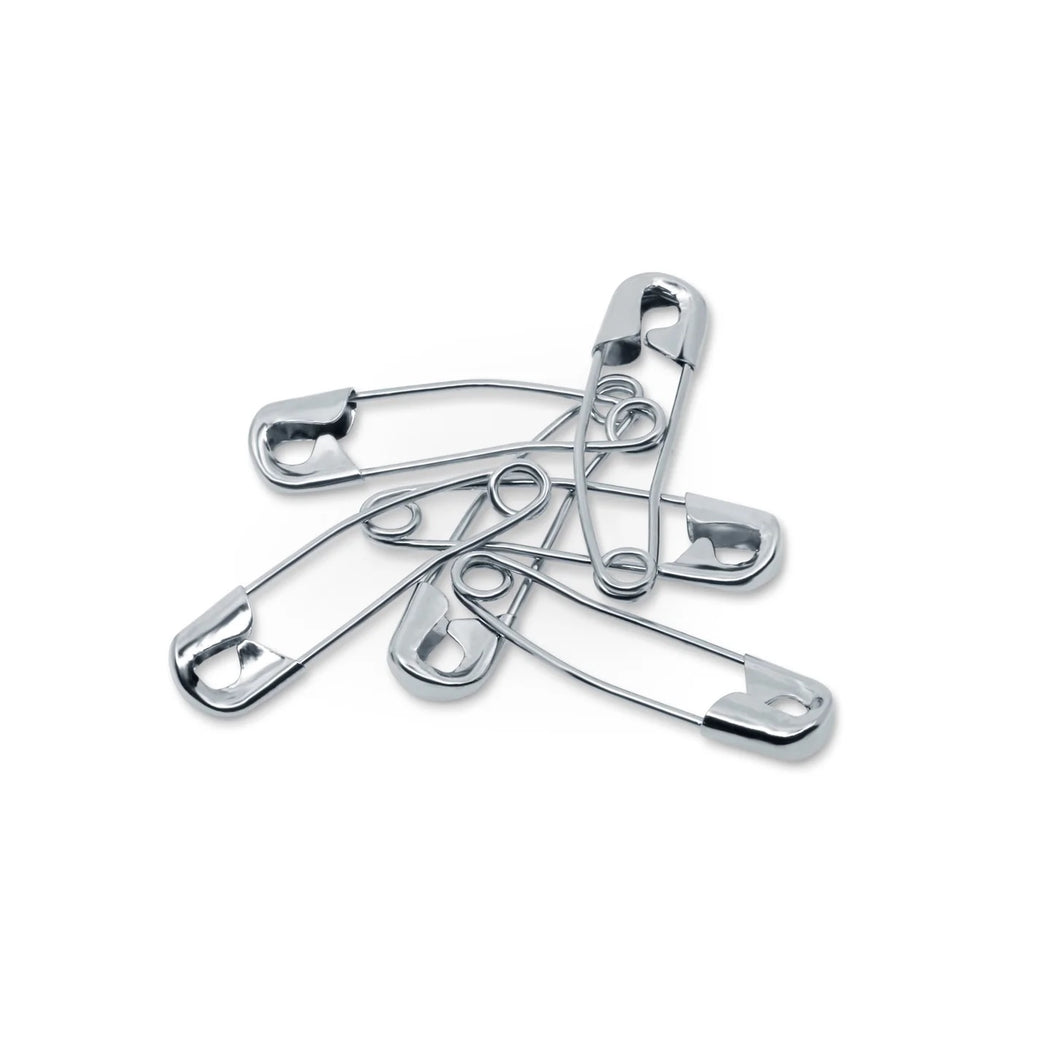 Curved Safety Pins, 1-1/16", NICKEL - Zipper and Thread