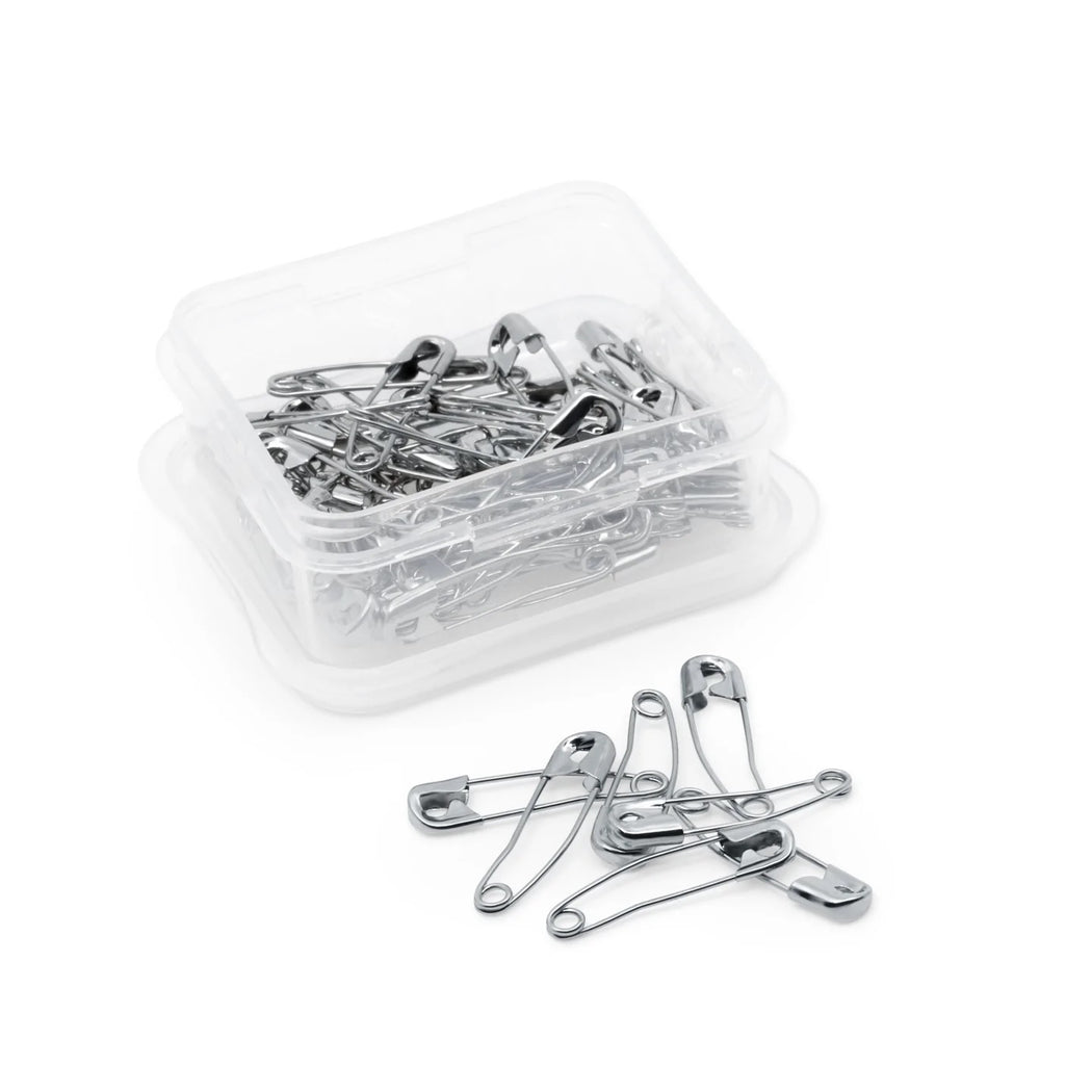 Curved Safety Pins, 1-1/16", NICKEL - Zipper and Thread