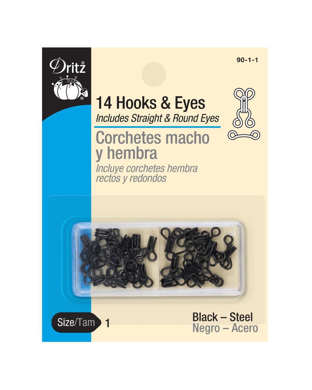 Hooks & Eyes, Black For Sewing_ZIPPERANDTHREAD - Zipper and Thread
