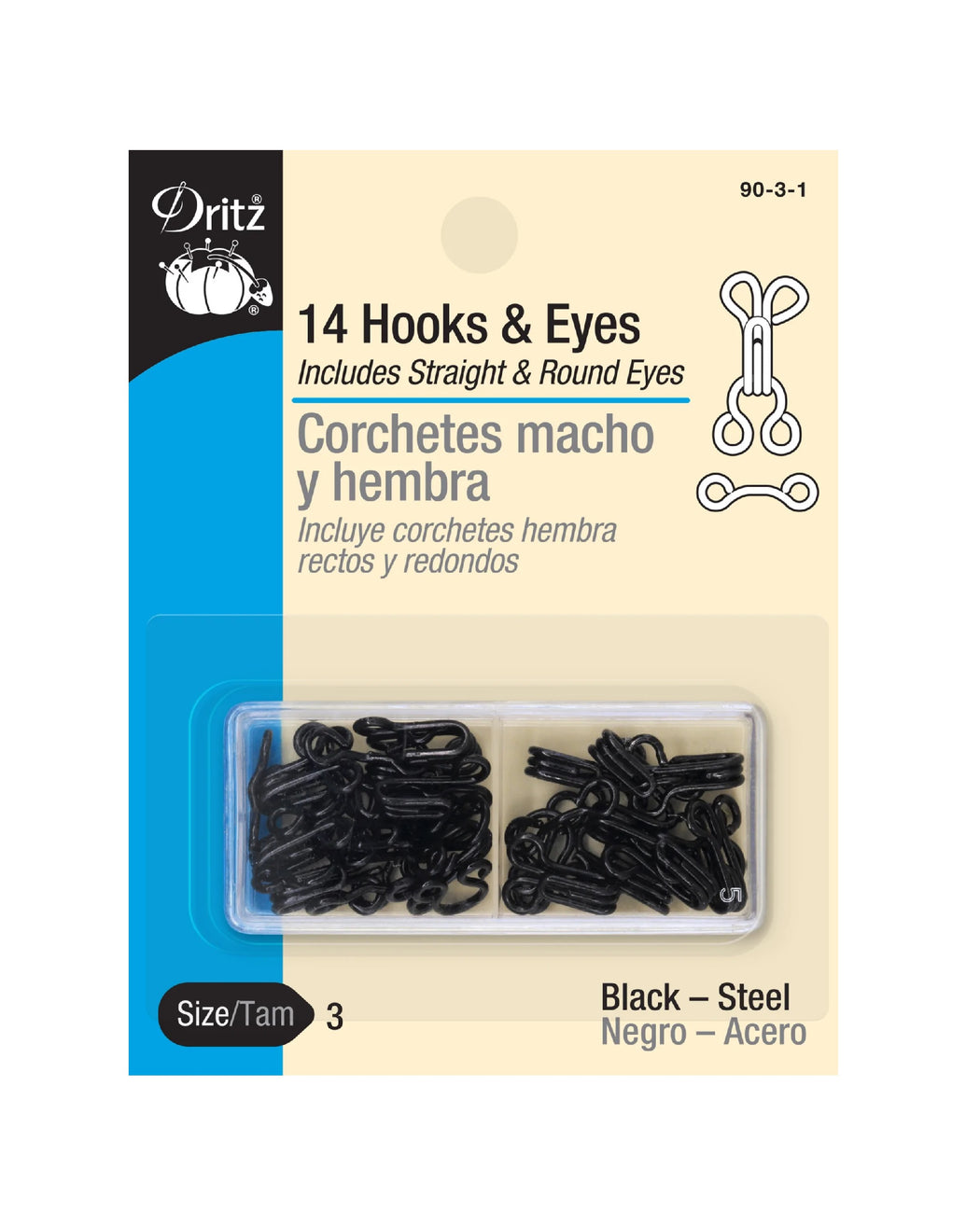 Hooks & Eyes, Black For Sewing_ZIPPERANDTHREAD - Zipper and Thread