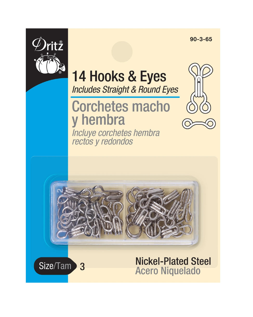 Hooks & Eyes, Nickel For Sewing_ZIPPERANDTHREAD - Zipper and Thread