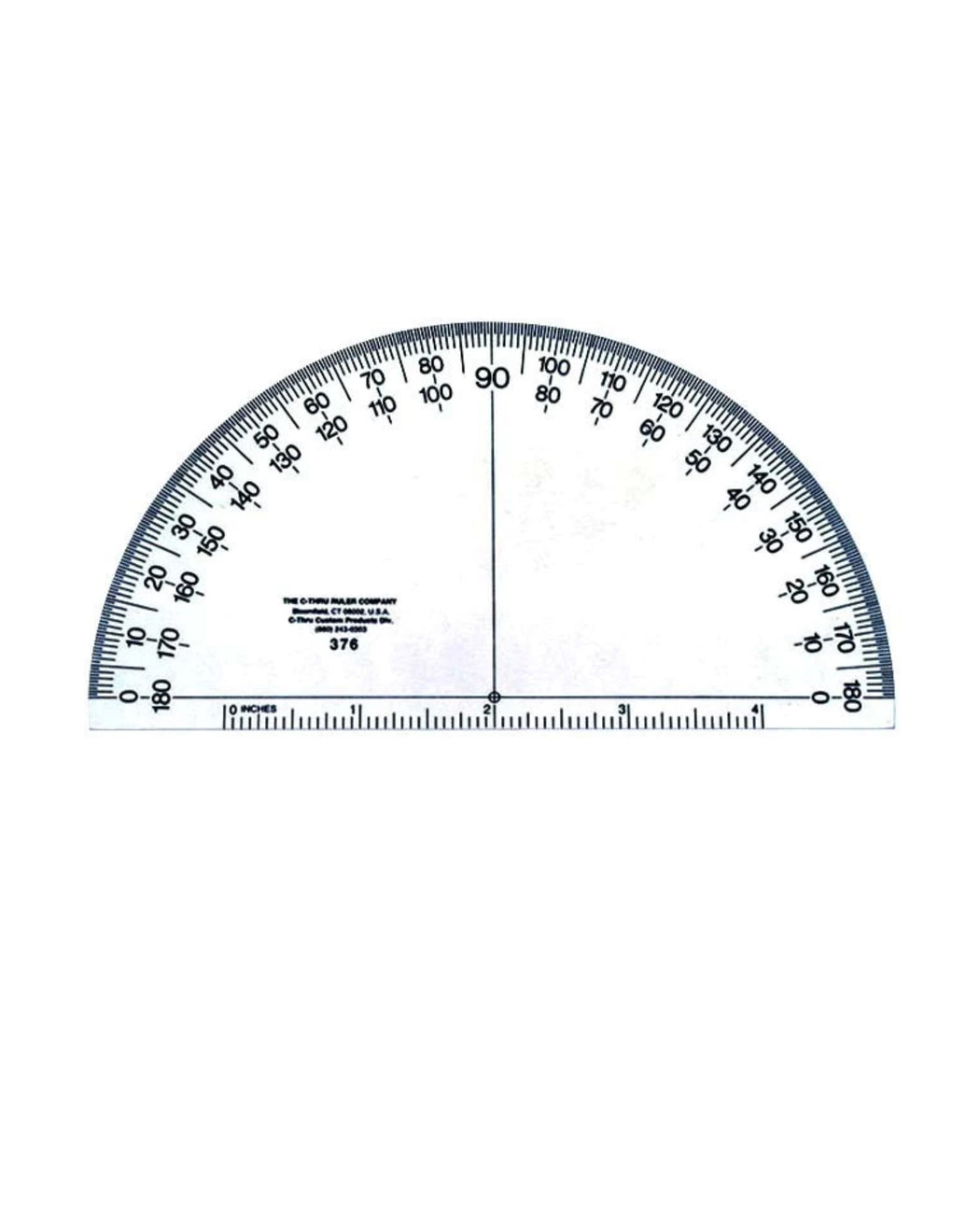 Semi-Circular Protractor, 6" - Zipper and Thread