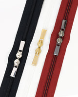 Information related to zippers, thread, and sewing.